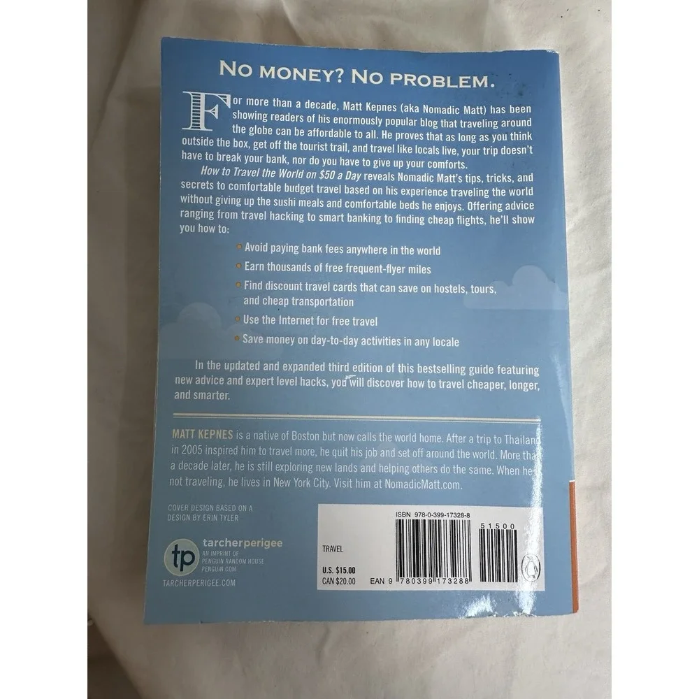 How to‎ Travel the World on $50 a Day Matt Kepnes Third Edition Paperback